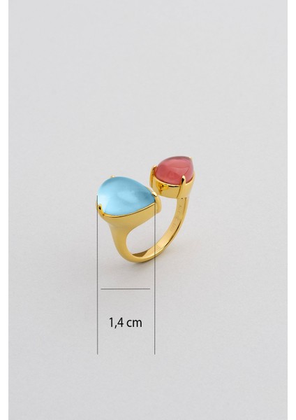 Tropikal Renkler 18 Ayar Sarı Altın Kaplama Gümüş Tasarım Yüzük modelleri