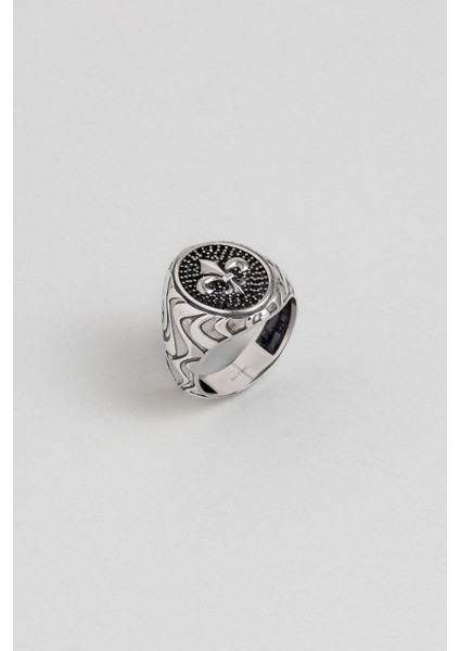 Iris Çiçeği Gümüş Erkek Yüzük