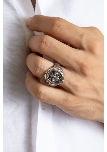 Iris Çiçeği Gümüş Erkek Yüzük modelleri