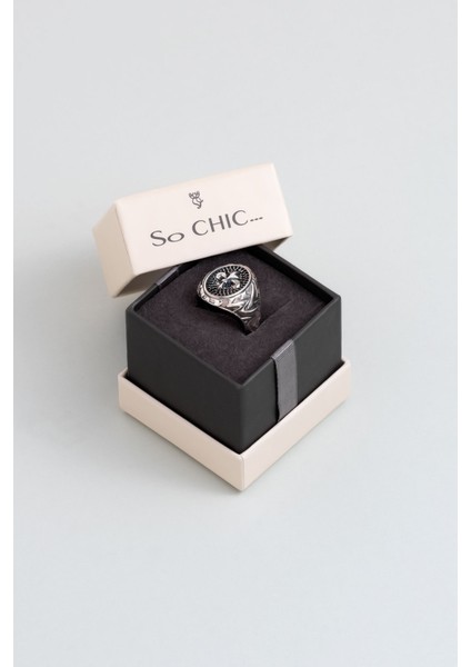 Iris Çiçeği Gümüş Erkek Yüzük fırsatları