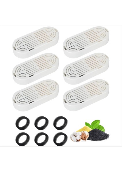 6pcs Kedi Su Çeşmesi Filtreleri 3.2L/108OZ ve 4L/134OZ Evcil Hayvan Su Çeşmesi Içme Çeşmesi Yedek Filtre Köpükler (Yurt Dışından)