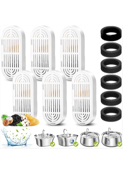 6pcs Kedi Su Çeşmesi Filtreleri 3.2L/108OZ ve 4L/134OZ Evcil Hayvan Su Çeşmesi Içme Çeşmesi Yedek Filtre Köpükler (Yurt Dışından) fiyatları