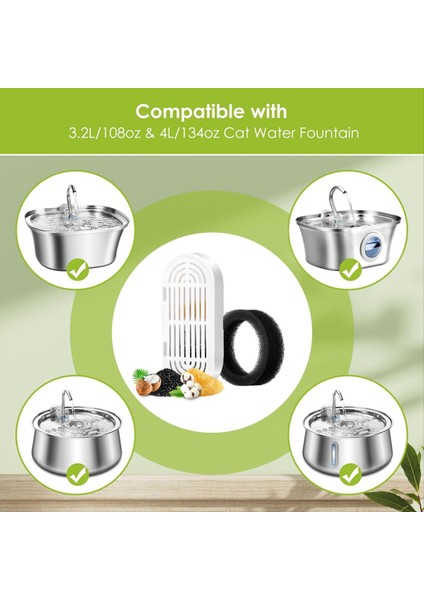 6pcs Kedi Su Çeşmesi Filtreleri 3.2L/108OZ ve 4L/134OZ Evcil Hayvan Su Çeşmesi Içme Çeşmesi Yedek Filtre Köpükler (Yurt Dışından) indirimleri