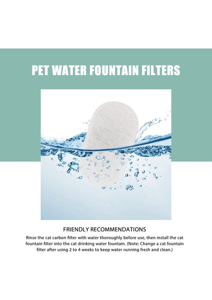 8pcs Kedi Su Çeşmesi Filtreleri Köpek Çeşmesi Filtre Değiştirme 67OZ/2L Pet Su Çeşmesi Paslanmaz Çelik (Yurt Dışından) fırsatları