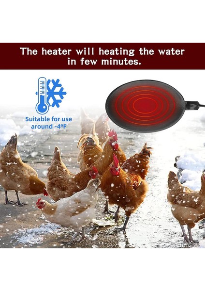 24.5cm Kümes Hayvanları Isıtıcı Tavuk Su Isıtıcı Tabanı 60W Deicer Isıtmalı Base Tavuk Içen Isıtmalı Ped Abd Fiş (Yurt Dışından) fırsatları