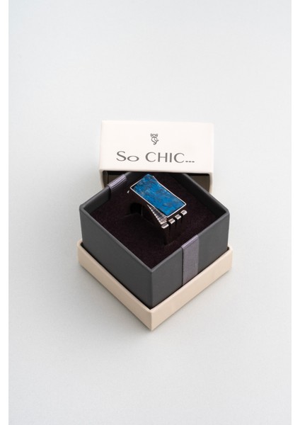 Triton'un Zırhı Turkuaz Taşlı Gümüş Erkek Yüzük indirimleri