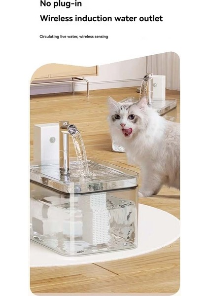 Otomatik Dolaşım Içme Suyu Dağıtıcı Çıkarılmış Kablosuz Indüksiyon Çeşmesi 1.5l Büyük Evcil Hayvan Su Çeşmesi C (Yurt Dışından) fiyatları