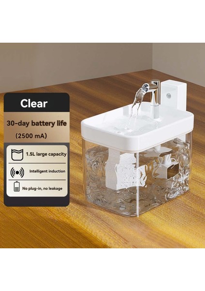 Otomatik Dolaşım Içme Suyu Dağıtıcı Çıkarılmış Kablosuz Indüksiyon Çeşmesi 1.5l Büyük Evcil Hayvan Su Çeşmesi C (Yurt Dışından) indirimleri