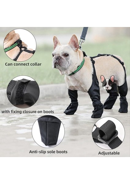 M Boyut Yumuşak Fransız Bulldog Ayakkabı Ayarlanabilir Su Geçirmez Köpek Önyükleme Leging Slip Olmayan Nefes Üçlü Köpek Ayakkabı Pet Pençeleri Koruyucu (Yurt Dışından) fırsatları