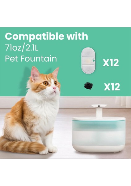 Petlibro 71OZ/2.1L Pet Çeşmesi Üçlü Filtrasyon Su Çeşme Filtreleri Için Kedi Su Çeşmesi Yedek Filtreleri (Yurt Dışından) modelleri