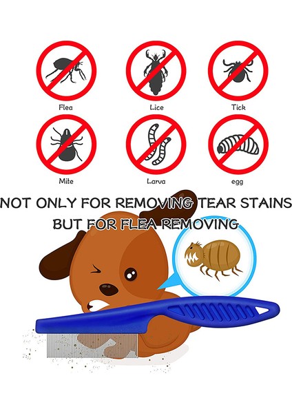 7 Adet Gözyaşı Leker Çıkarma Çift Taraflı Köpek Gözü Fırça Köpek Pire Taraklar Çift Kafa Tomberi Çok Amaçlı Alet (Yurt Dışından) fırsatları