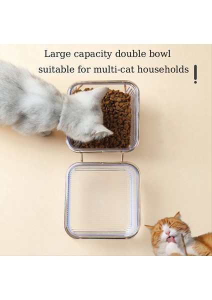 Pet Çift Kase Şeffaf Ayak Kedi Kase Içecek Su Kedi Maması Stand Yükseltilmiş Su Besleyici Köpek Kasesi Malzemeleri (Yurt Dışından) fırsatları