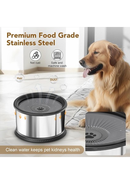 6.5l Köpek Su Kasesi, 1.6 Galon Süper Kapasite Dökülme Köpek Su Kasesi, Paslanmaz Çelik Dökme Kanıtı Yavaş Su Besleyici (Yurt Dışından) fiyatları