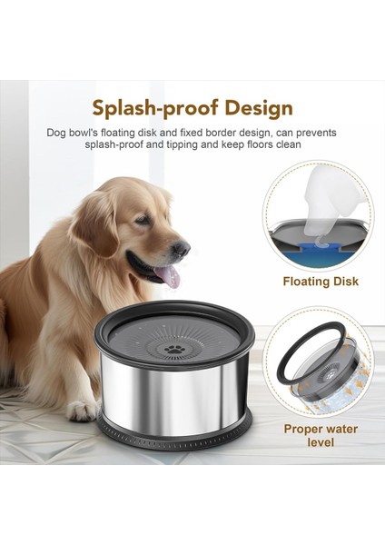 6.5l Köpek Su Kasesi, 1.6 Galon Süper Kapasite Dökülme Köpek Su Kasesi, Paslanmaz Çelik Dökme Kanıtı Yavaş Su Besleyici (Yurt Dışından) fırsatları