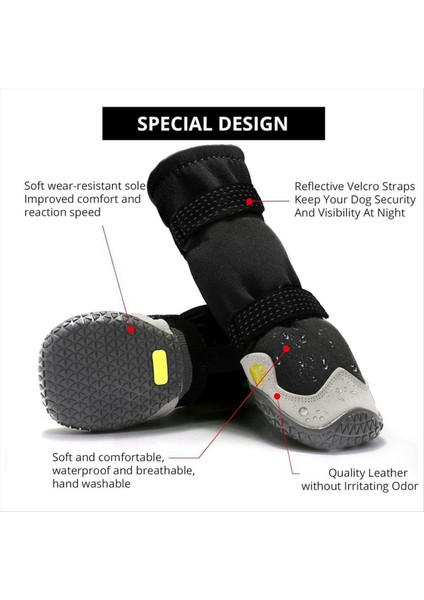 Köpek Ayakkabı Yolu Kaymaz Köpek Botları Taban Koruma Yağmurlu Kar Botları Su Geçirmez Köpek Ayakkabıları B (Yurt Dışından) indirimleri