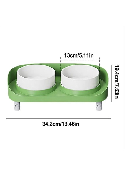 Tilted Yükseltilmiş Kase Uzun Boylu Kedi Yemekleri Ergonomik Stressiz Evcil Hayvan Besleyici Yemek, Kaymaz Standı Yeşil ile Yükseltilmiş Kedi Kaseleri (Yurt Dışından)