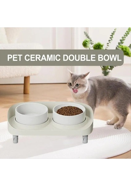 Tilted Yükseltilmiş Kase Uzun Boylu Kedi Yemekleri Ergonomik Stressiz Evcil Hayvan Besleyici Yemek, Kaymaz Standı Yeşil ile Yükseltilmiş Kedi Kaseleri (Yurt Dışından) modelleri