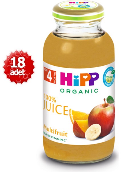 Organik x 18 Adet Karışık Meyve Suyu 200 ml