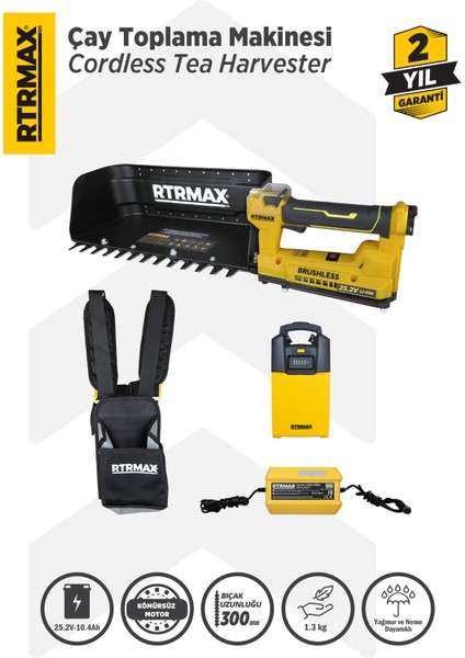 RTM9653 Şarjlı Çay Toplama Makinesi 25.2 V 10.4 Ah - Akü Dahil