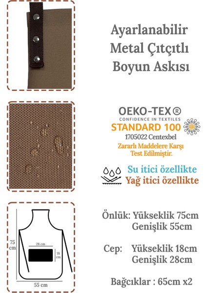 Kumaş Mutfak Önlüğü Seti 2'li Leke Tutmaz Su Itici %65 Pamuk %35 Polyester Kadın - Erkek Angry Önlük modelleri