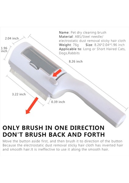 Kısa Veya Uzun Saçlı Kediler Için Evcil Hayvan Kuru Temizleme Fırçası, Kedi Saç Fırçası, Kedi Yapışkan Fırça Dökülme ve Tımar Için Yapışkan Fırça (Yurt Dışından) fırsatları