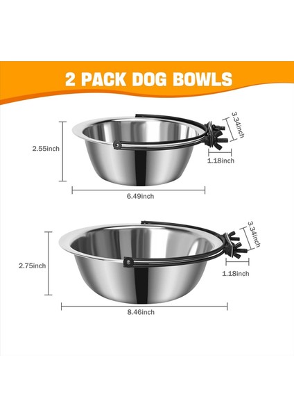 Köpek Kaseleri, Sandık Için Köpek Kasesi, 2 Paket Evcil Hayvan Maması Su Kasesi Köpek Kaseleri Kafes Asılı Dökülmeyen Besleyici Kaseler (Yurt Dışından) modelleri