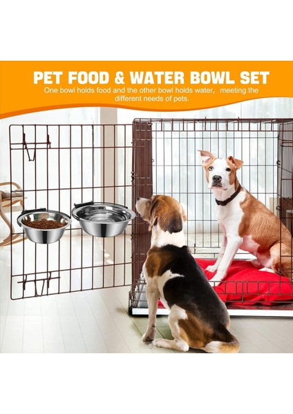 Köpek Kaseleri, Sandık Için Köpek Kasesi, 2 Paket Evcil Hayvan Maması Su Kasesi Köpek Kaseleri Kafes Asılı Dökülmeyen Besleyici Kaseler (Yurt Dışından) indirimleri