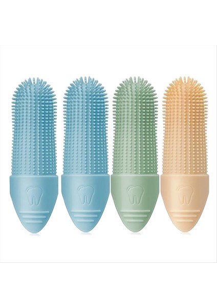 Köpek Diş Fırçası, 4 Paket Köpek Diş Fırçası, 360 ° Temizleme Parmak Diş Fırçası Köpekler Için, Silikon Köpek Parmak Diş Fırçası (Yurt Dışından)