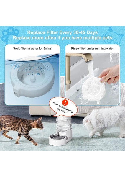 4pcs Rizzari Pet Fountain Için Su Çeşme Filtresini Değiştirin 3.6l/4.6l/6l/8l Yerçekimi Pet Su Dağıtıcı Köpek Su Filtresi (Yurt Dışından) fırsatları