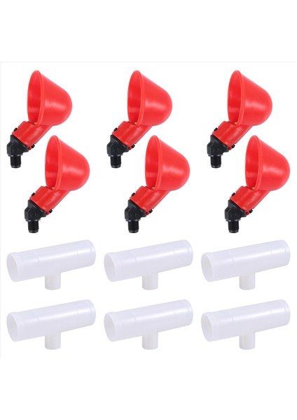 Tavuk Waterer Bardakları, Tavuk Waterer Besleyici Tee Fittings, Tavuk Ördekleri Için Otomatik Tavuk Waterer Quail 6pcs (Yurt Dışından) modelleri