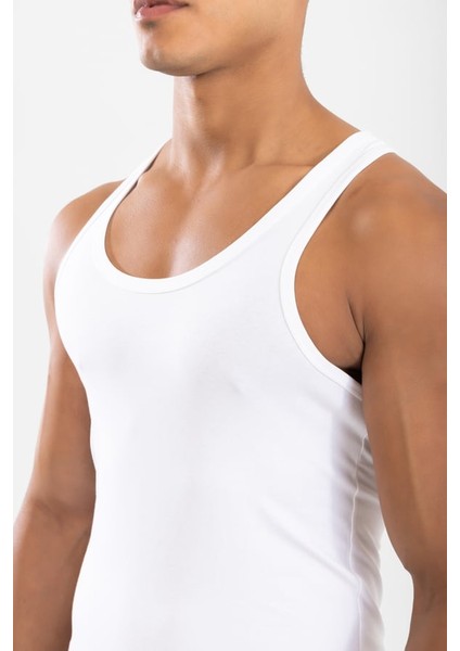 Erkek Sporcu Rambo Pamuklu Atlet Beyaz fırsatları