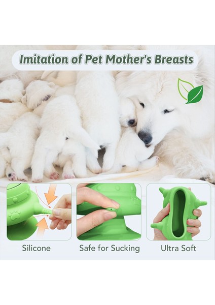 Birden Fazla Yavru Için Köpek Besleyici 4 Meme Yavru Besleyici Silikon Silikon Köpek Hemşirelik Istasyonu Hemşirelik Şişesi (Yurt Dışından)