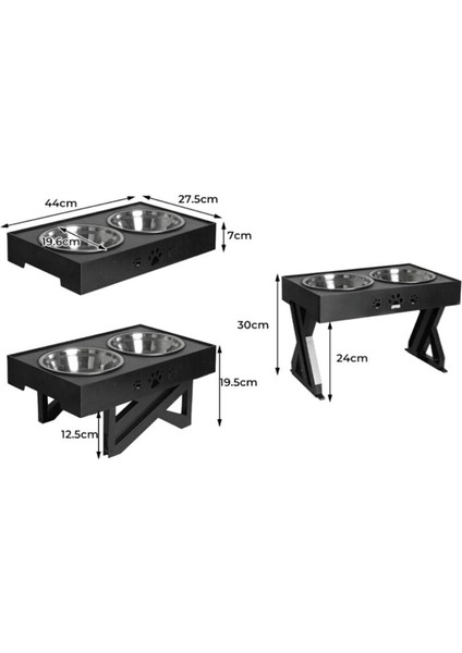 Köpekler Stand Ayarlanabilir Likli Evcil Hayvan Besleme Kabı Köpek Yükseltilmiş Gıda Su Besleyicileri Kedi Asansör Masası ile Çift Kaseler (Yurt Dışından) fiyatları