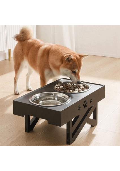 Köpekler Stand Ayarlanabilir Likli Evcil Hayvan Besleme Kabı Köpek Yükseltilmiş Gıda Su Besleyicileri Kedi Asansör Masası ile Çift Kaseler (Yurt Dışından) fırsatları