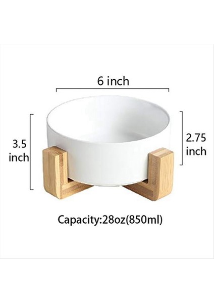 Seramik Yuvarlak Dog-Cat Kase Ahşap Stand, Dayanıklı Gıda Su Yemek Evcil Hayvan, Standlı Kase, Food Water Kase Seta (Yurt Dışından) indirimleri