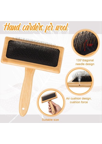 Ahşap El Karderler Ince Fırça Yün Fırça Kartı Fırçası Iğne Keçe Aracı Köpek Eğirme Zanaat Malzemeleri Için (Yurt Dışından) modelleri