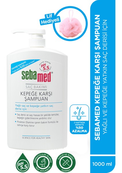 Kepek Karsiti Yaglanma Onleyıcı Etkılı Şampuan 1000 ml - Lif Hediyeli Set