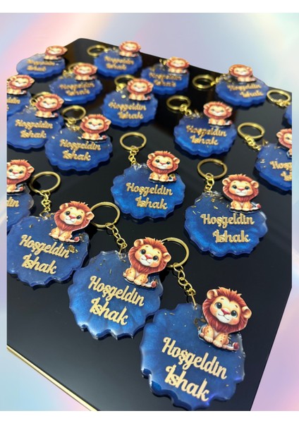 Epoksi Anahtarlık Mağnet Aslan figürlü Hediyelik Özel Gün 20 Adet yenidoğan,özel gün hediyelik