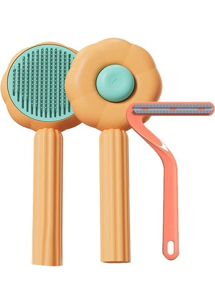 2pcs Kedi Fırçası, Köpek Fırçası, Kısa Saçlı Kediler Için Kedi Fırçası, Uzun Saçlı Kediler Için Kedi Fırçaları, Kedi Tımar Fırçası Turuncu (Yurt Dışından)
