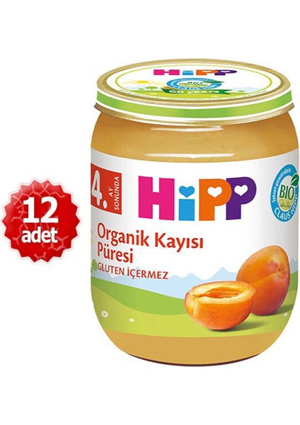 Organik x 12 Adet Kayısı Püresi 125GR