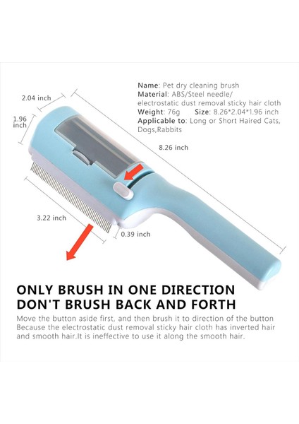 Kısa Veya Uzun Saçlı Kediler Için Evcil Hayvan Kuru Temizleme Fırçası, Kedi Saç Fırçası, Mavi Dökülme ve Tımar Için Kedi Yapışkan Fırça (Yurt Dışından) modelleri