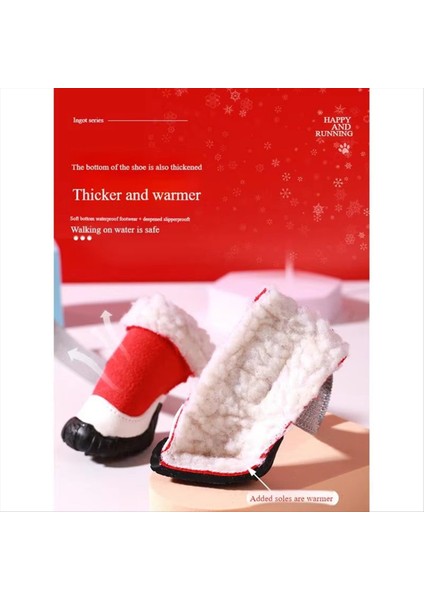 4pcs Köpek Ayakkabıları Kış Rahat Sıcak Evcil Köpek Chihuahua Yağmur Kar Botları Su Geçirmez Açık Kaymaz Köpek Spor Ayakkabıları A (Yurt Dışından) fırsatları