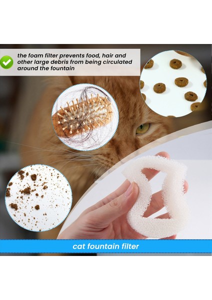 Kedi ve Köpek Sucuları Için 24 Adet Yedek Köpük Filtreleri, Pet Waterer Köpük Ön Filtreler, Drinkwell Için Uyumlu (Yurt Dışından) indirimleri