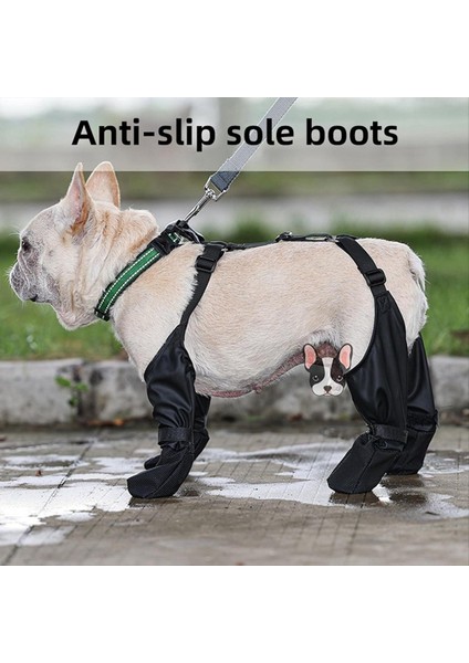 S Boyutunda Yumuşak Fransız Bulldog Ayakkabıları Ayarlanabilir Su Geçirmez Köpek Boot Legging Kaymaz Nefes Alabilen Köpek Ayakkabıları Evcil Hayvan Pençeleri Koruyucu (Yurt Dışından) fırsatları
