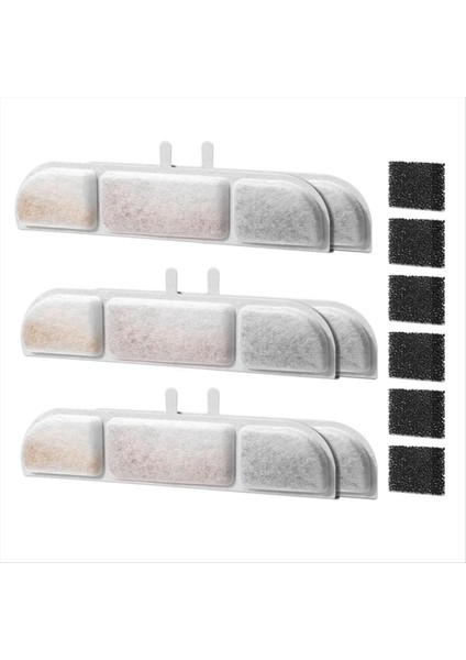 6 Paket Filtre ve Sünger 84 Ons Için Ayarlanmış Kablosuz Evcil Hayvan Içme Çeşmesi Kedi ve Köpek Içme Çeşme Filtresi (Yurt Dışından)