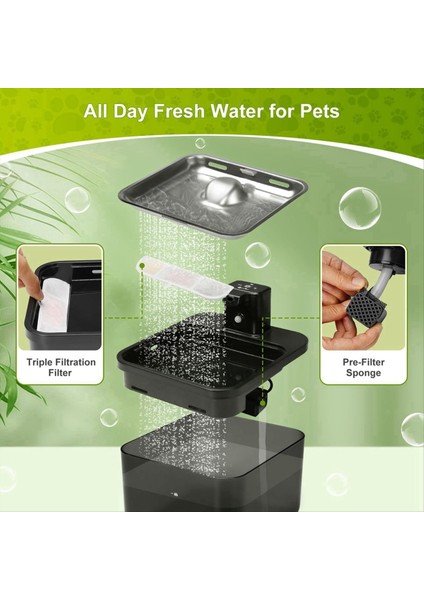 6 Paket Filtre ve Sünger 84 Ons Için Ayarlanmış Kablosuz Evcil Hayvan Içme Çeşmesi Kedi ve Köpek Içme Çeşme Filtresi (Yurt Dışından) fırsatları