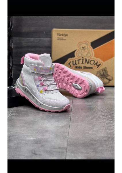 Kız Çocuk Yarım Bot Su Geçirmez Parlak Simli Cırt Cırtlı Termal Bot