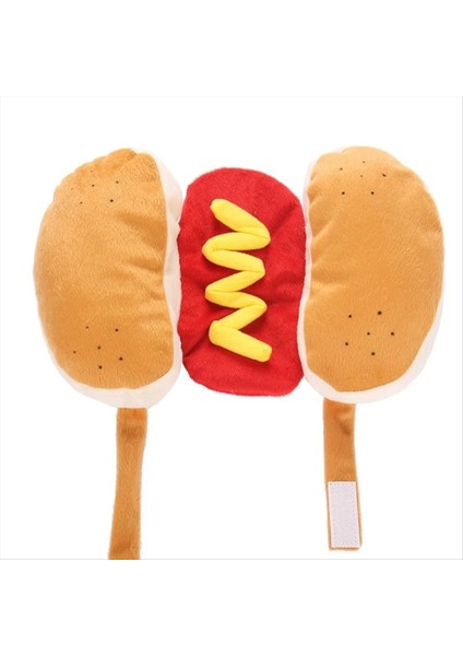 Pet Komik Kostüm Sosisli Sandviç Elbise, Sevimli Kedi ve Köpek Kostümü Küçük ve Orta Ölçekli Köpekler Cadılar Bayramı Parti Rolü L (Yurt Dışından)