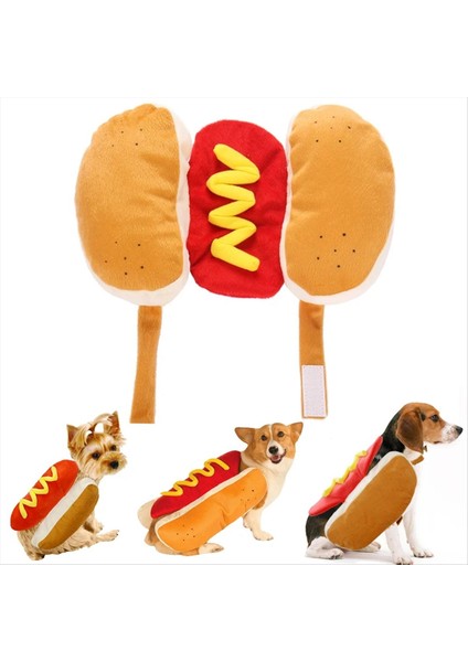 Pet Komik Kostüm Sosisli Sandviç Elbise, Sevimli Kedi ve Köpek Kostümü Küçük ve Orta Ölçekli Köpekler Cadılar Bayramı Parti Rolü L (Yurt Dışından) fiyatları