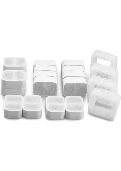 Seramik Kedi Çeşmesi Değiştirme Filtresi, 16 Karbon Filtresi ve 4 Köpük Filtresi, Ipettie Tritone / Fiumi Için Uygun (Yurt Dışından)